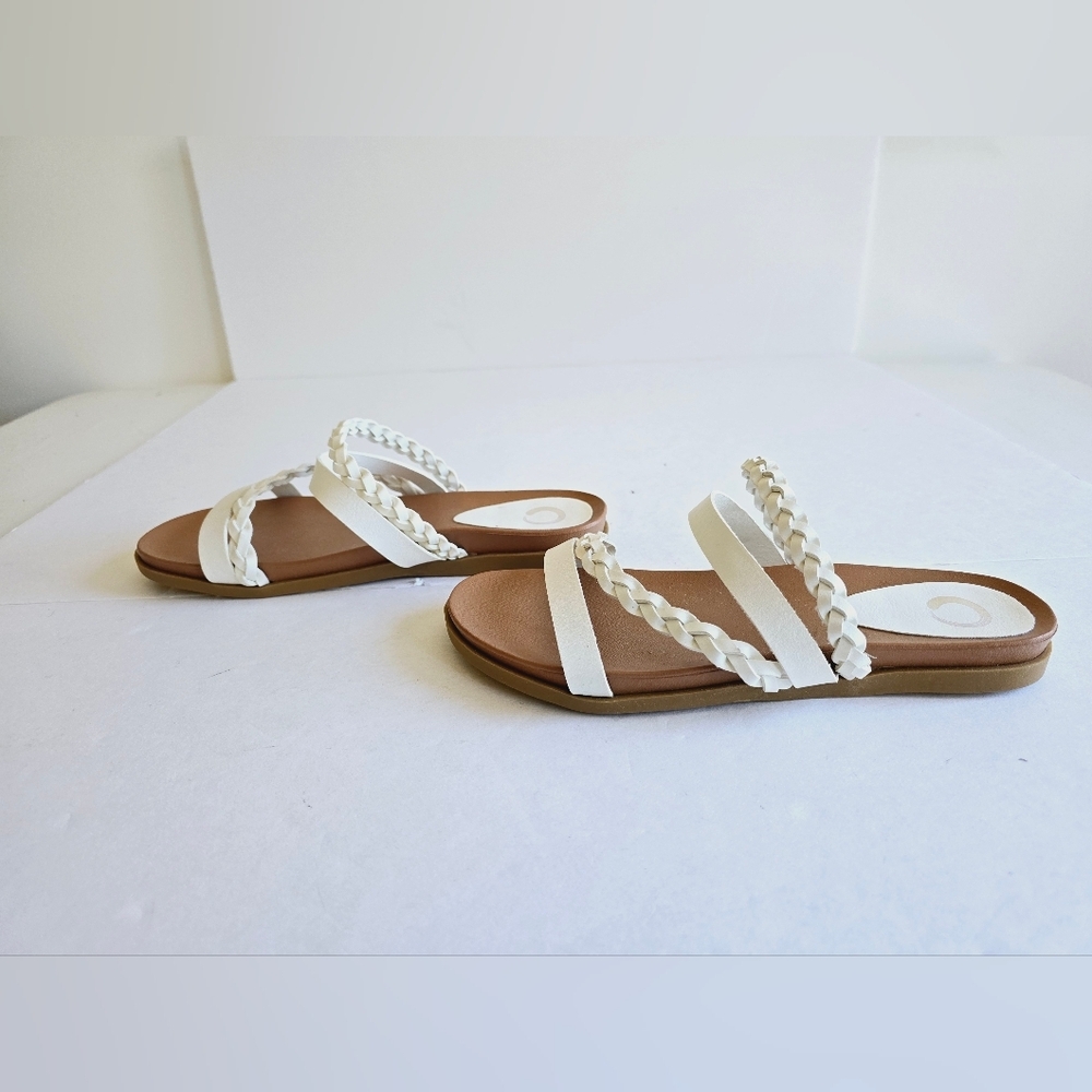 Journee Collection Collette Women's White Tan Sandals Size 9 - Picture 10 of 15